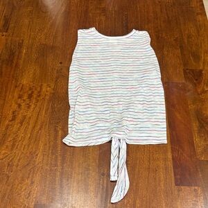 Tovia Striped Sleeveless Top with Open Back & Tie Detail